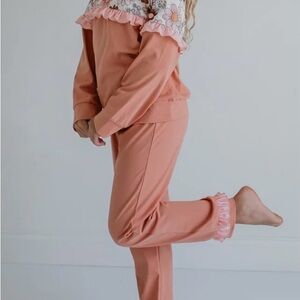 Peach Ruffle Lounge Set